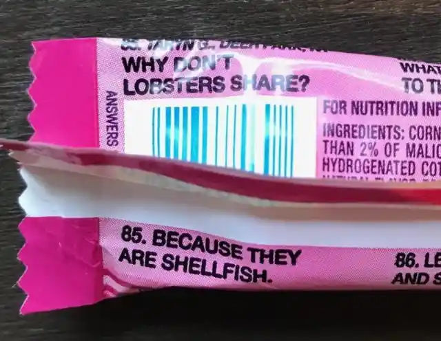 Which candy included a free joke?