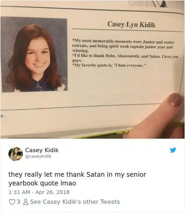 Hysterical High School Yearbook Quotes