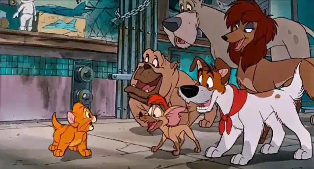 Orange Kitty Oliver was Lost on the Mean streets of which Major American City in Oliver & Company?