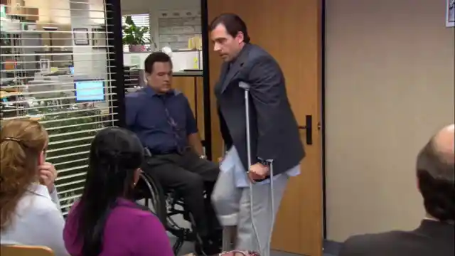 How did Michael burn his foot? 