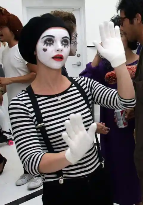 Who is this silly mime, saying nothing at all?