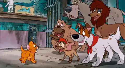 Orange Kitty Oliver was Lost on the Mean streets of which Major American City in Oliver & Company?